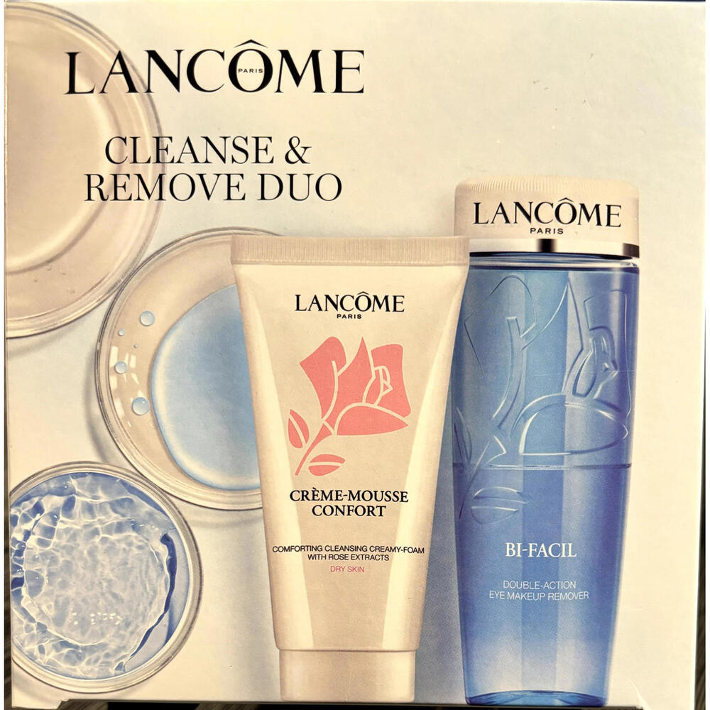Lancome Cleanse & Remove Duo IN NEW BOX Creme-Mousse Confort & Bi-Facil